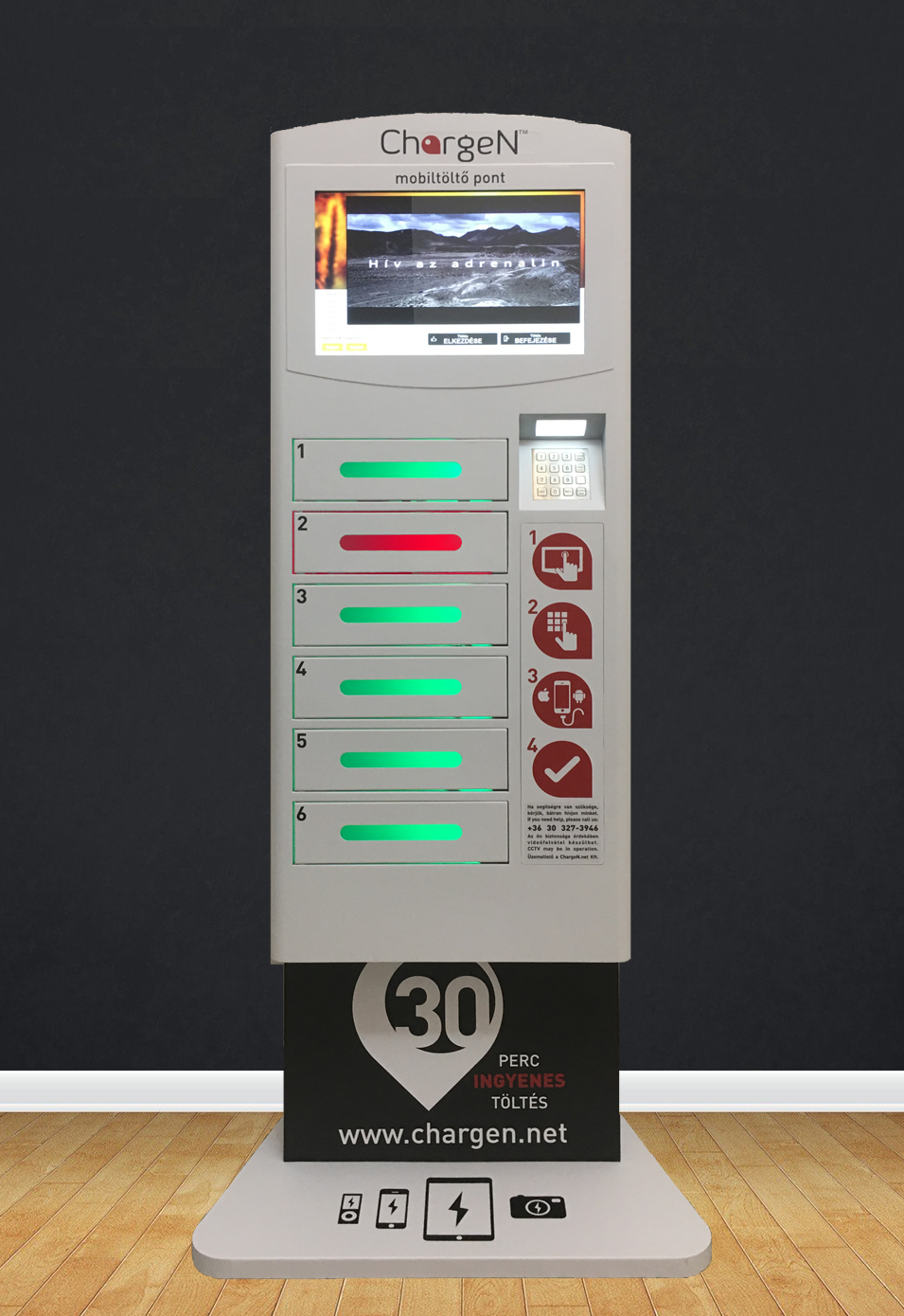 ChargeN™ Premium Mobiltöltő Pont